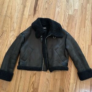 Zara Sherpa Suede Jacket